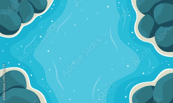 Obraz Aerial Top View of the Calm Deep Blue Center of a Peaceful and Serene Lake