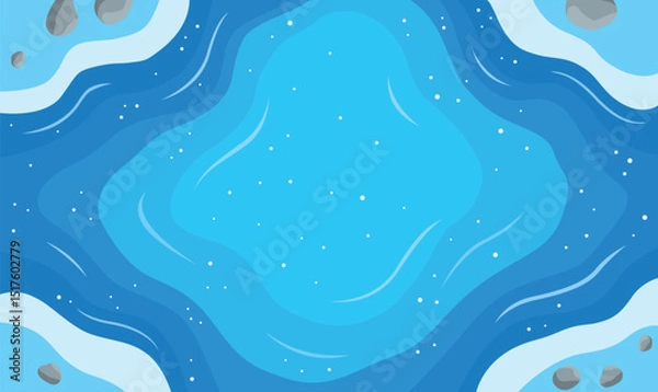 Obraz Aerial Top View of the Calm Deep Blue Center of a Peaceful and Serene Lake
