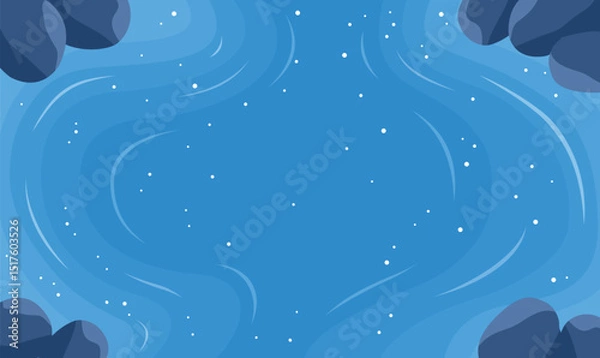 Obraz Aerial Top View of the Calm Deep Blue Center of a Peaceful and Serene Lake