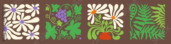 Obraz Retro wavy floral pattern with classic elements