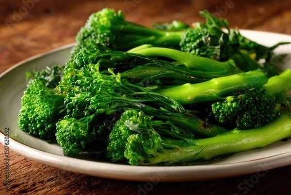 Fototapeta Roasted broccoli florets on a plate