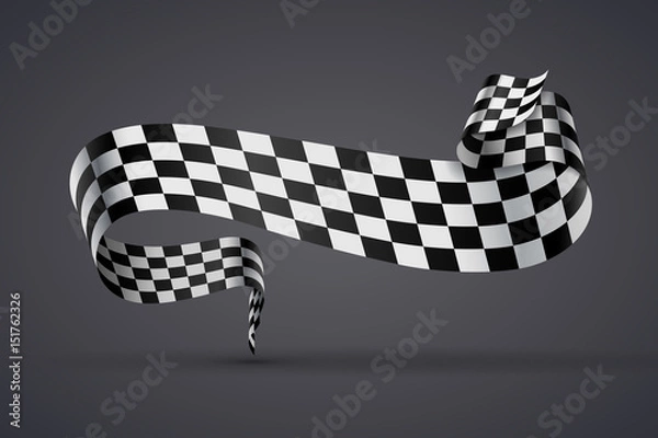 Obraz Black and white checkered flag or banner