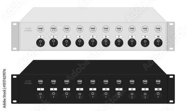 Obraz Rack mount power distribution units with individual fuses and switches
