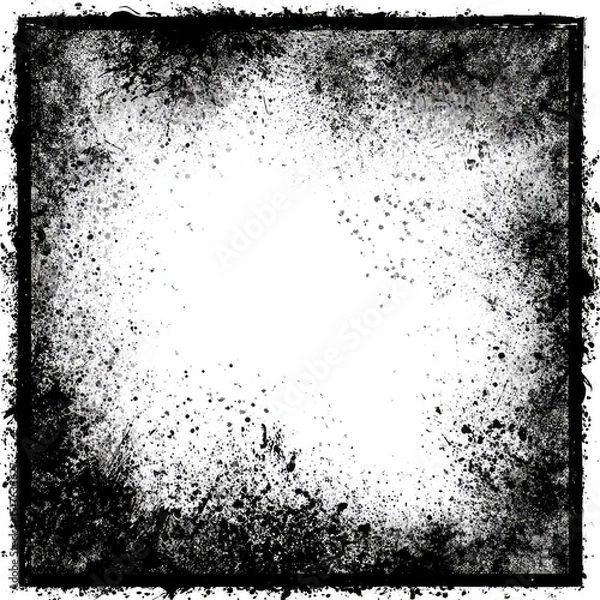 Fototapeta Square frame with textured grunge
