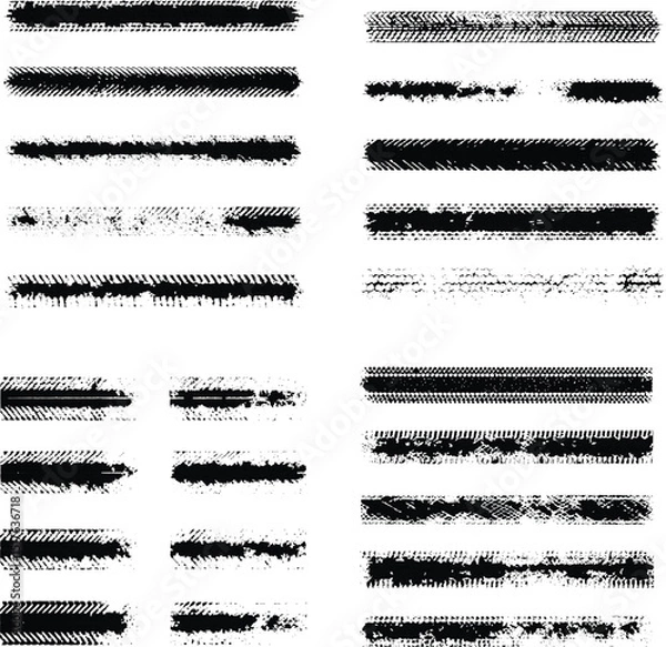 Obraz Collection of grunge tire tracks and marks 