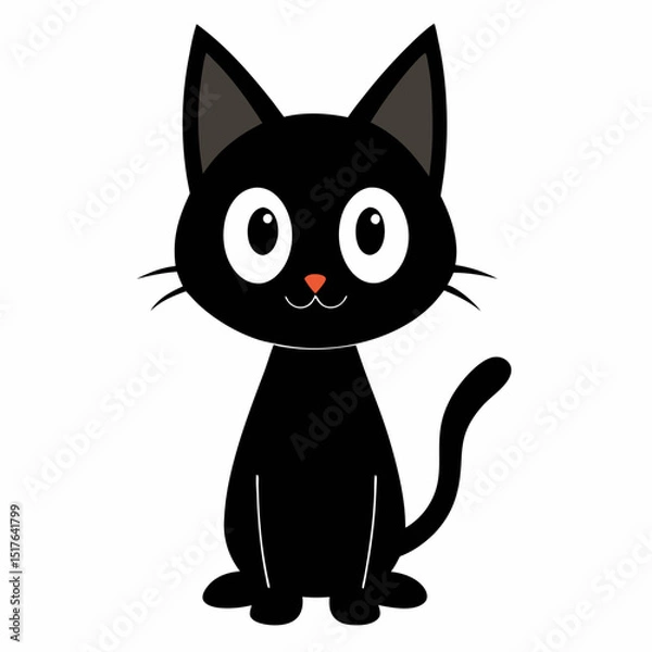 Fototapeta black cat cartoon