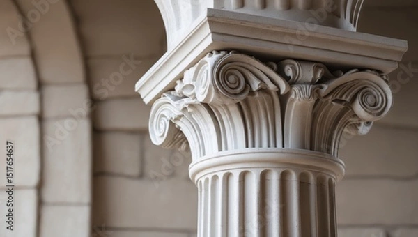 Fototapeta Close-up of decorative details on an ancient Ionic column