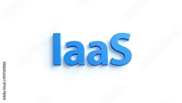 Fototapeta Innovative cloud computing model IaaS written in blue letters on a plain background