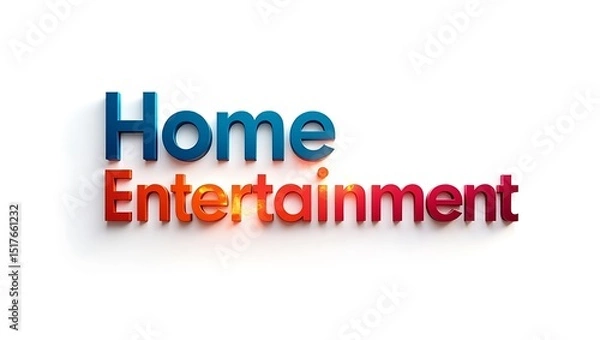 Fototapeta Bold, colorful home entertainment display with modern  on a plain background