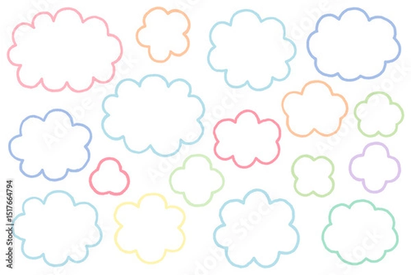 Fototapeta シンプルな雲形のフレームセット