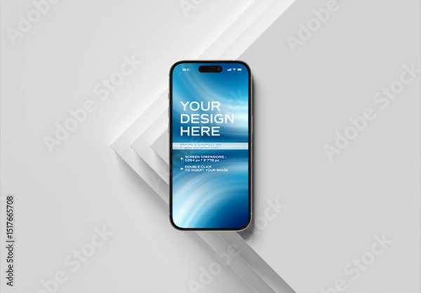 Obraz Modern Mobile Phone Mockup on White Squared Displays