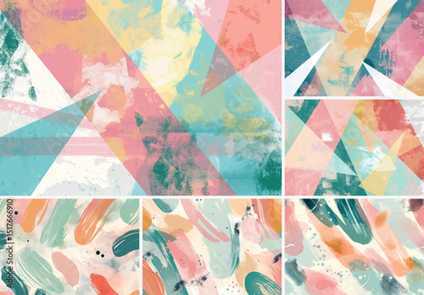 Obraz 9 Abstract Shapes Pop Art Texture Collection