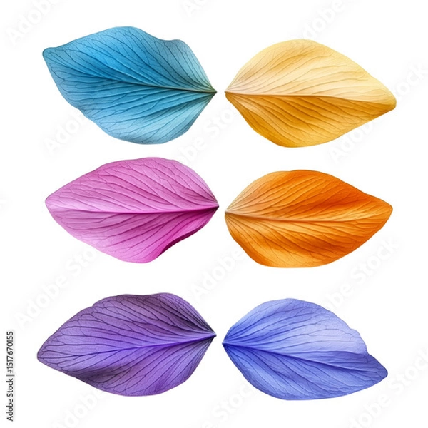 Obraz A series of colorful leaves, each with a different hue