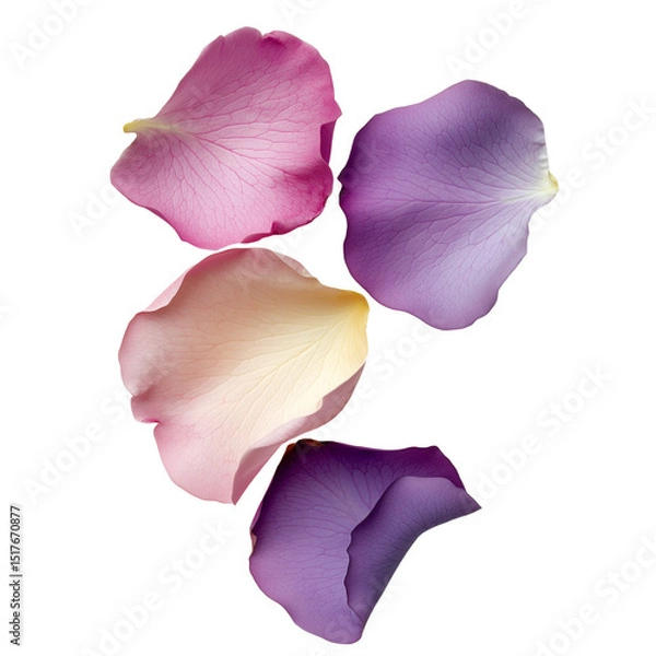 Obraz A close up of four purple and pink flower petals