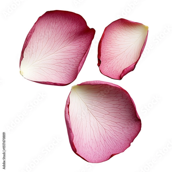 Obraz Three pink petals of a flower are shown in a close up