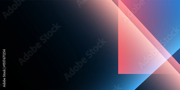 Fototapeta Abstract background featuring a smooth blue gradient with overlapping transparent red geometric shapes. Ideal for business presentations, website design, digital marketing and modern branding projects
