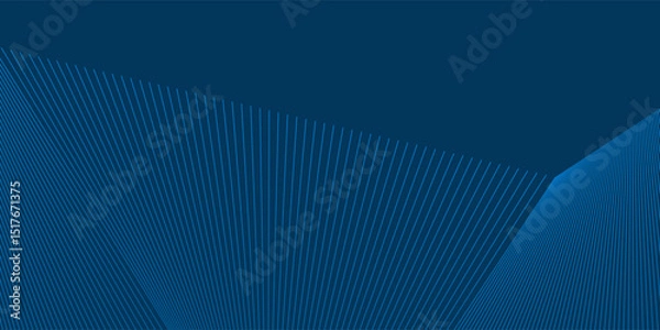 Fototapeta A sleek blue abstract background with converging lines and smooth gradients. The dynamic design and subtle transitions create a visually appealing and versatile backdrop for various creative projects.