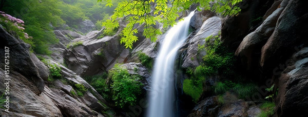 Obraz mountain waterfall, AI generated