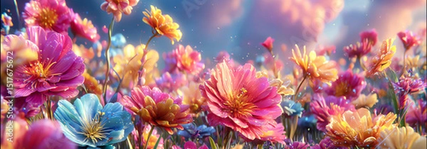 Obraz flowers background, AI generated