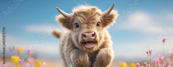 Obraz playful calf, AI generated