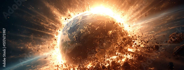 Obraz earth explosion, AI generated