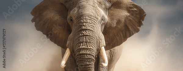 Obraz walking elephant, AI generated