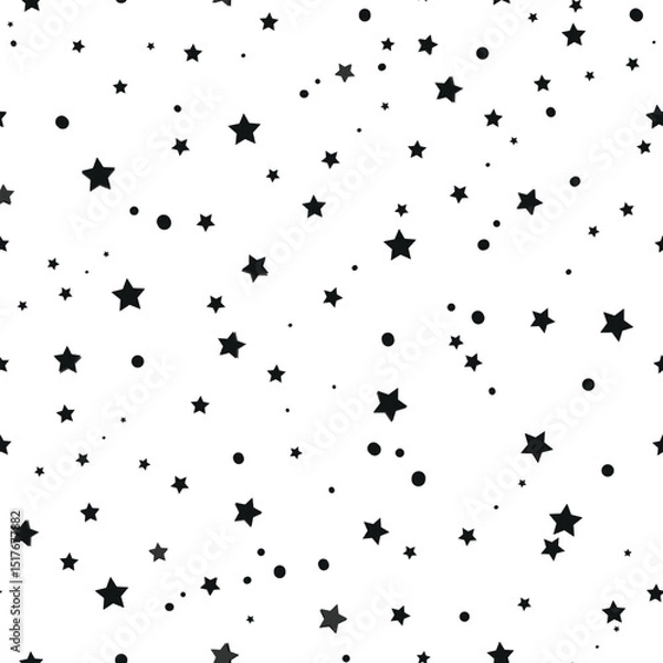 Fototapeta Black stars seamless pattern.eps