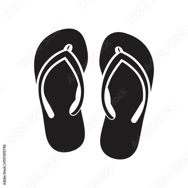 Fototapeta ein paar flip flops icon schwarz vector free vector art
