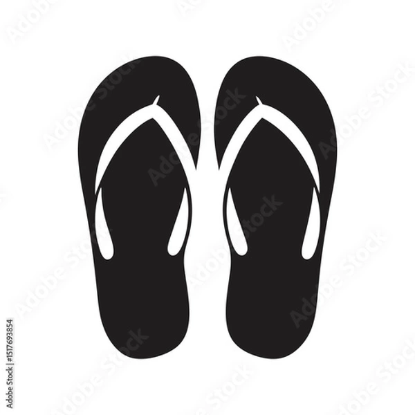 Fototapeta ein paar flip flops icon schwarz vector free vector art