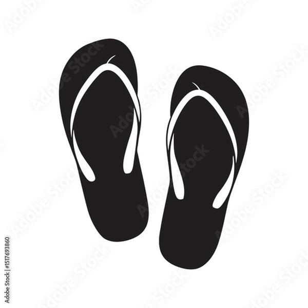 Fototapeta ein paar flip flops icon schwarz vector free vector art