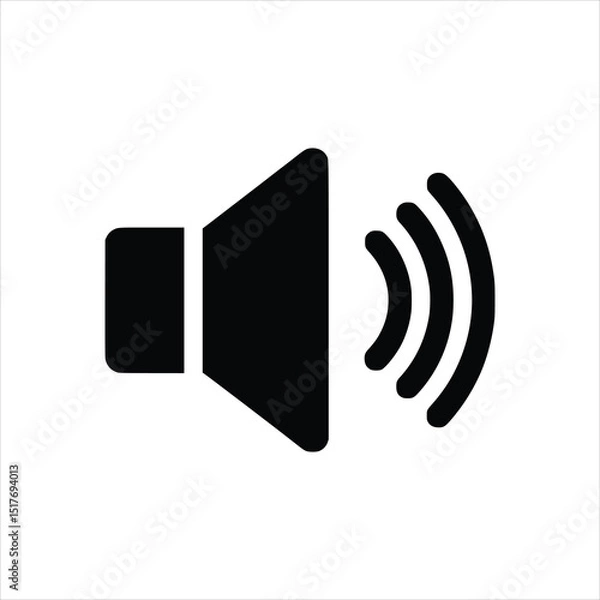 Obraz Volume Up Icon - Monochrome Audio UI Vector Symbol