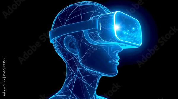 Fototapeta Virtual reality headset immersive digital experience