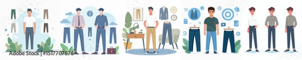 Obraz vector man choosing pants style