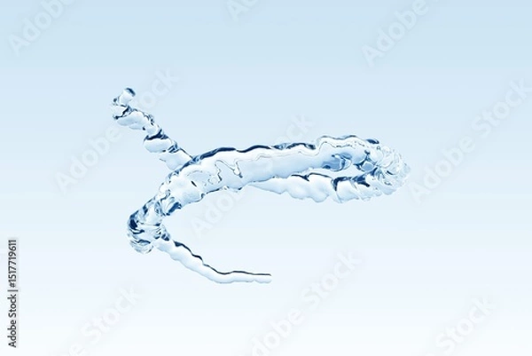 Obraz 螺旋を描く上昇する水の造形の3Dイラスト