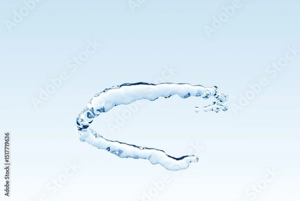 Obraz 螺旋を描く上昇する水の造形の3Dイラスト