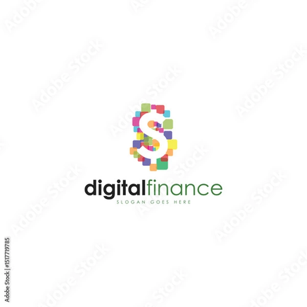 Obraz Digital finance logo design template