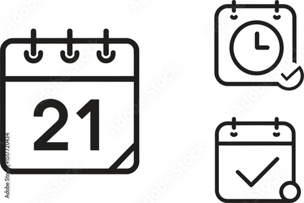 Fototapeta Calendar Icon collection. Set of calendar symbols. Meeting Deadlines icon. Time management .Appointment schedule flat icon icon
