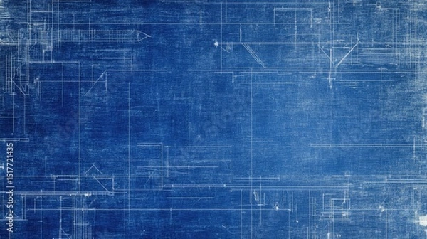 Fototapeta Factory blueprint design overlaying a solid dark gray industrial background