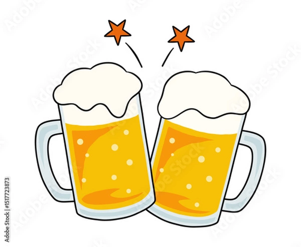 Obraz 乾杯しているビールジョッキ