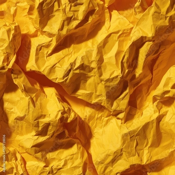 Obraz Close-up of crumpled, vibrant yellow paper