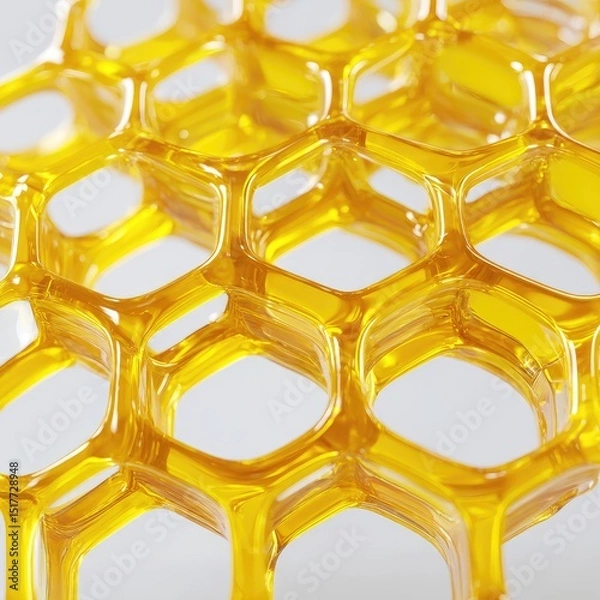 Obraz Close-up of golden honeycombs