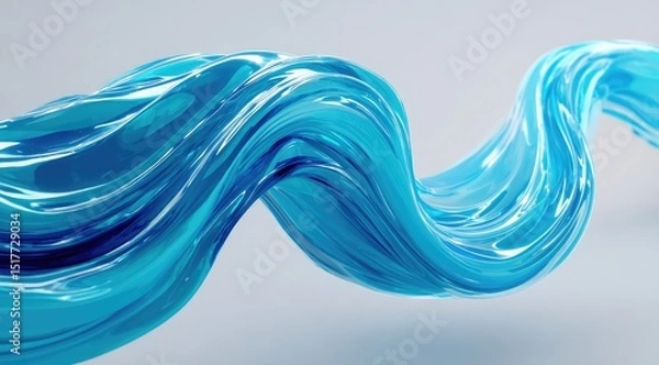 Obraz Fluid, turquoise ribbon, abstract swirls
