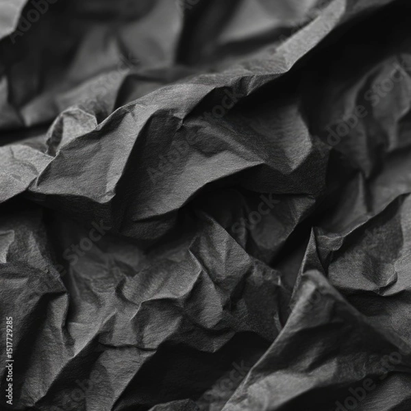 Obraz Close-up view of crumpled black paper (1)