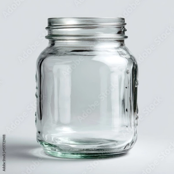 Obraz Clear glass jar, empty and ready
