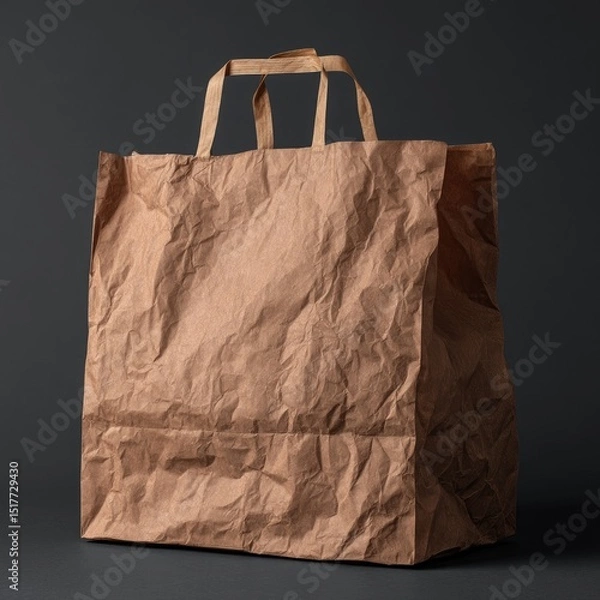 Obraz Recycled brown paper shopping bag