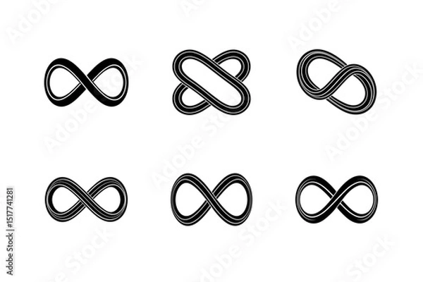 Fototapeta elegant infinity symbol silhouette simple flat vector art