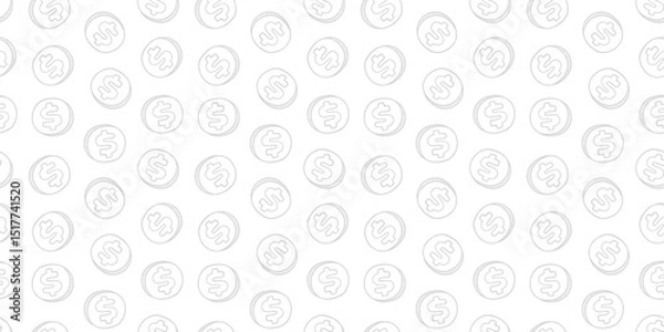 Fototapeta Dollar Doodle seamless pattern background. US dollar pattern background. Seamless pattern of the symbols of dollar currency background. Dollar sign pattern background. 