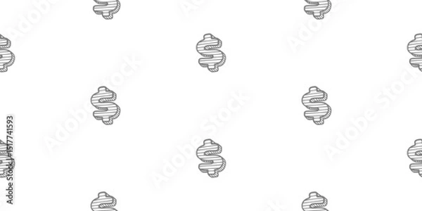 Fototapeta Dollar Doodle seamless pattern background. US dollar pattern background. Seamless pattern of the symbols of dollar currency background. Dollar sign pattern background. 