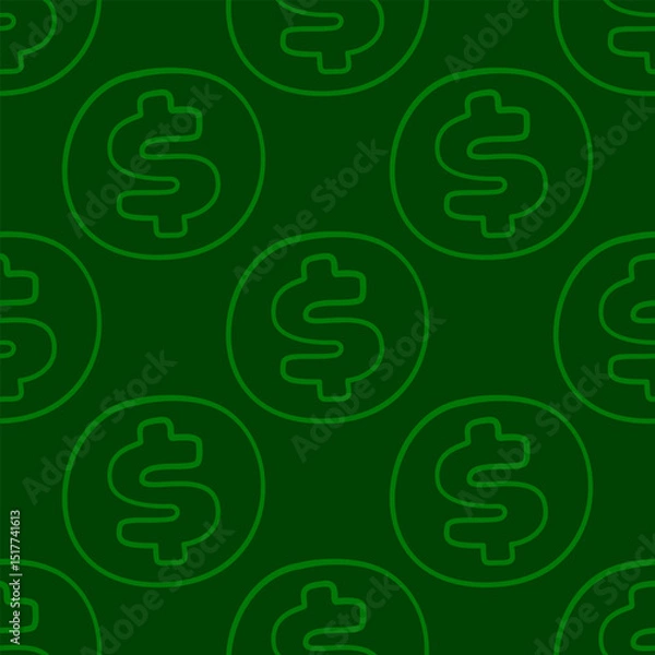 Obraz Dollar Doodle seamless pattern background. US dollar pattern background. Seamless pattern of the symbols of dollar currency background. Dollar sign pattern background. 
