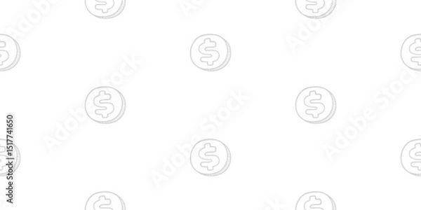 Obraz Dollar Doodle seamless pattern background. US dollar pattern background. Seamless pattern of the symbols of dollar currency background. Dollar sign pattern background. 